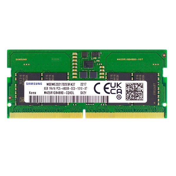 رم لپتاپ سامسونگ 8 گیگ ddr5 تک چنل با فرکانس 4800 پلمپ