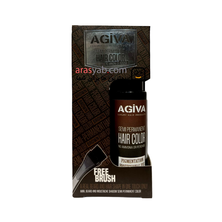 رنگ ریش موقت آگیوا Agiva رنگ قهوه ای حجم 125 میل