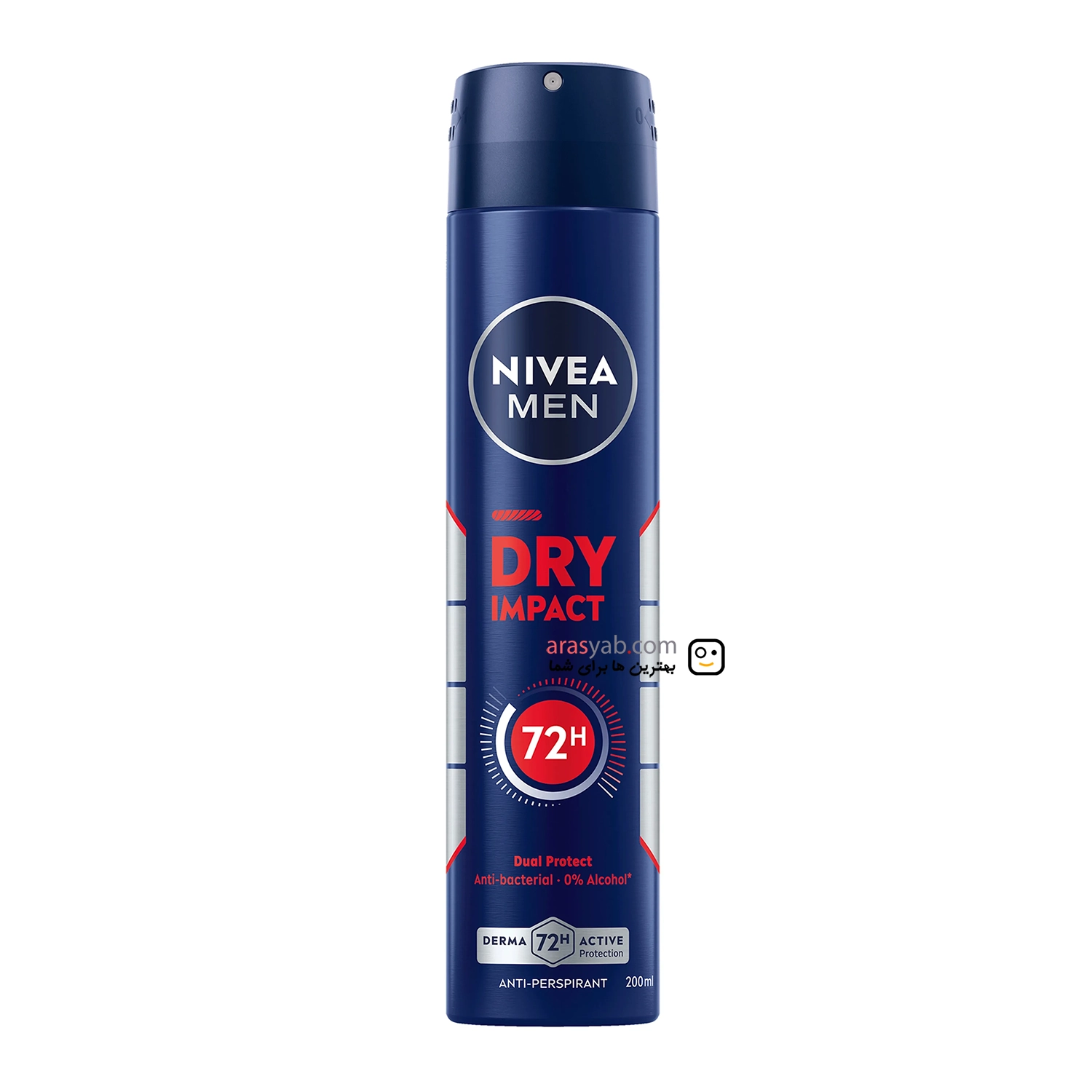 اسپری ضد تعریق نیوآ NIVEA مردانه مدل DRY IMPACT با محافظت 72 ساعته حجم ۲۰۰ میل