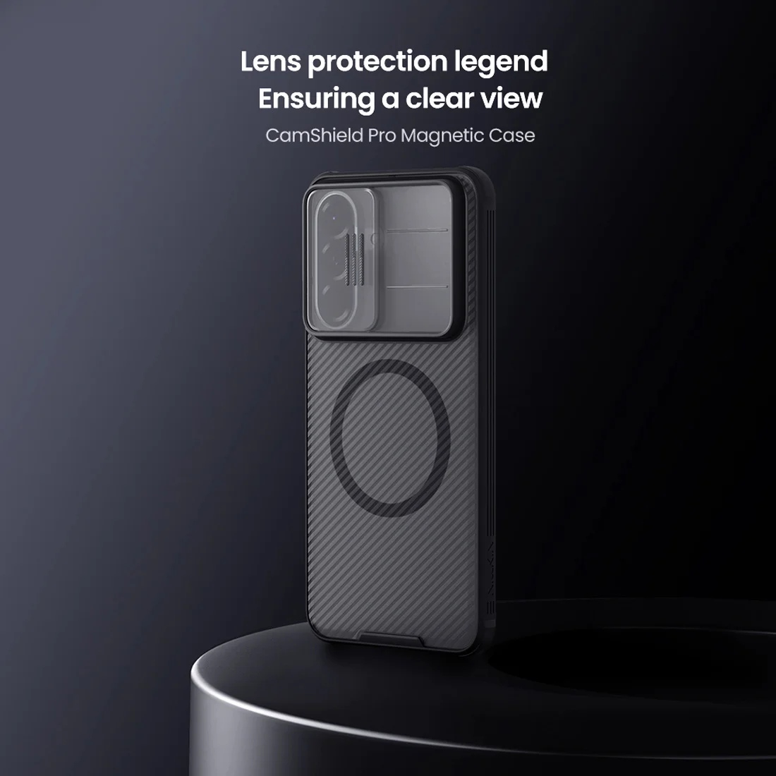 گارد ضد ضربه دودی مگنتی Galaxy A37 مارک نیلکین مدل Camshield Pro Magnetic Clear — تصویر ۴