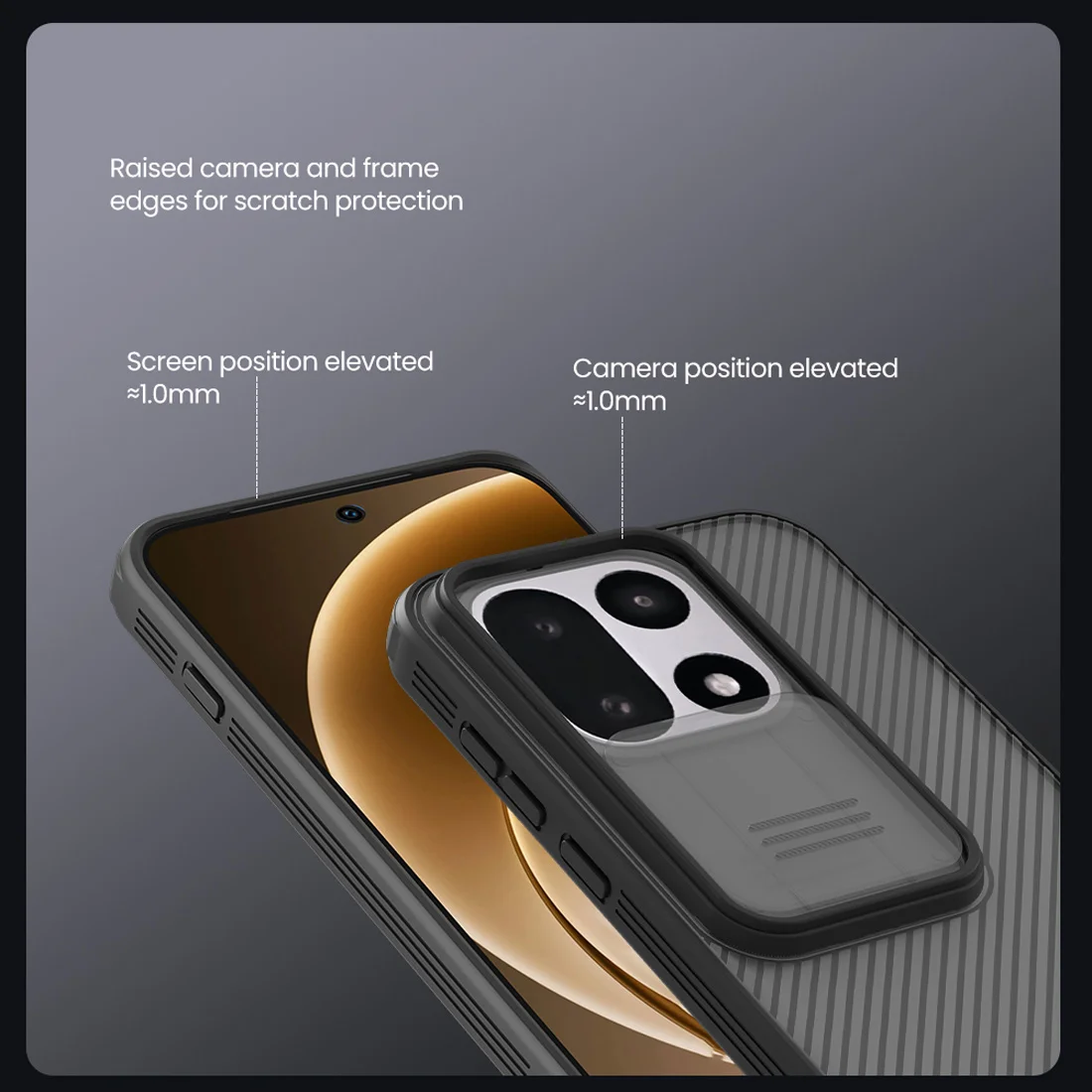 گارد ضدضربه دودی OnePlus 15 مارک نیلکین مدل Camshield Pro Clear — تصویر ۸