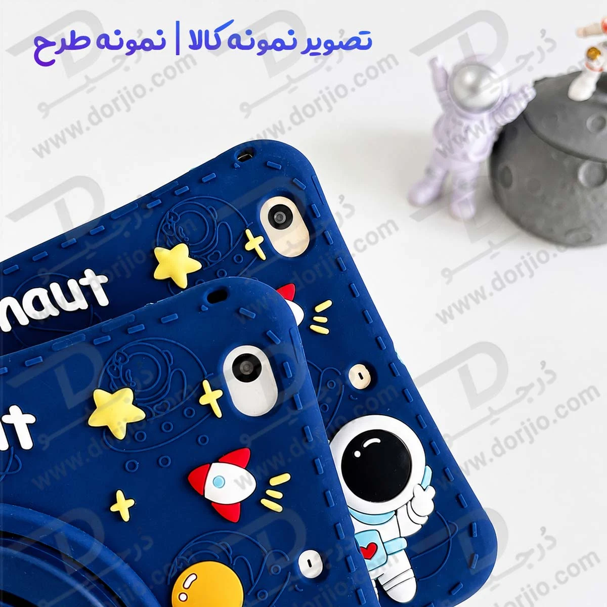 قاب سیلیکونی فانتزی تبلت Redmi Pad SE | طرح فضانورد با استند و بند آویز — تصویر ۴