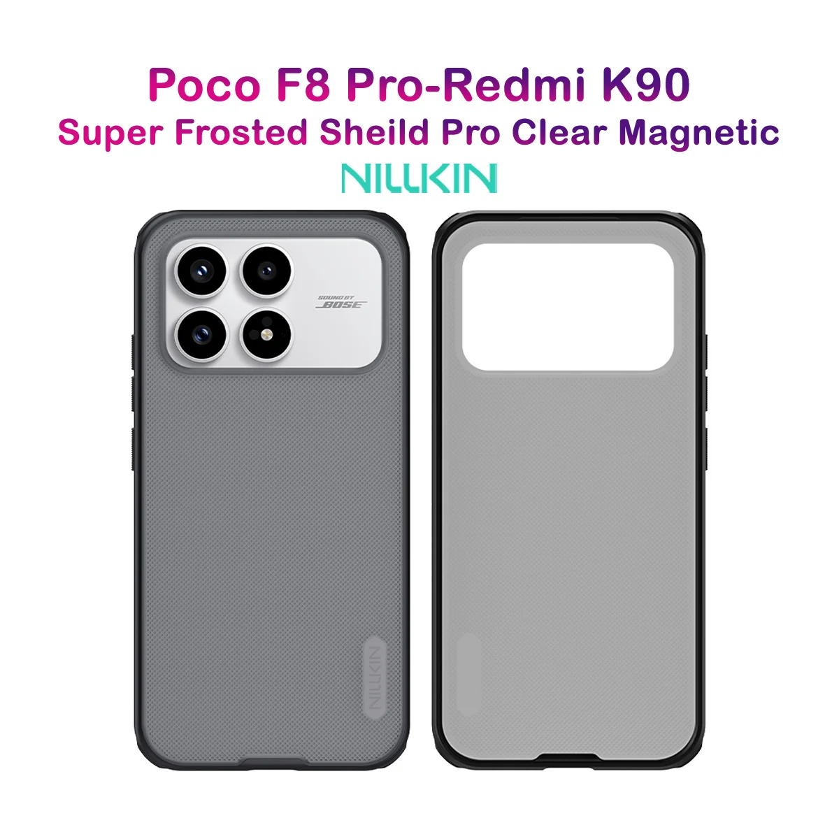 قاب ضدضربه دودی Poco F8 Pro مارک نیلکین مدل Super Frosted Shield Pro Clear — تصویر ۲