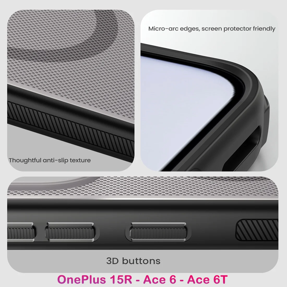 قاب ضدضربه دودی مگنتی OnePlus Ace 6T مارک نیلکین مدل Super Frosted Shield Pro Clear Magnetic — تصویر ۴
