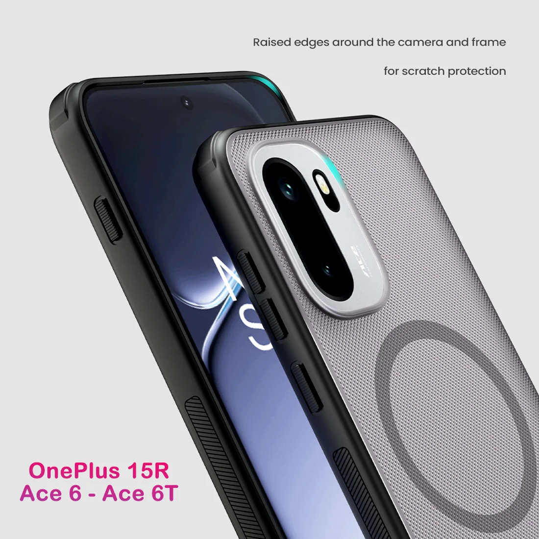 قاب ضدضربه دودی مگنتی OnePlus Ace 6T مارک نیلکین مدل Super Frosted Shield Pro Clear Magnetic — تصویر ۷