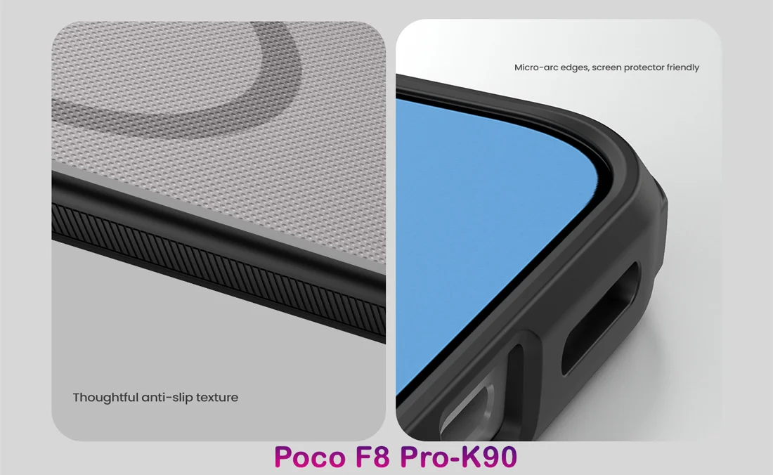 قاب ضدضربه دودی مگنتی Poco F8 Pro مارک نیلکین مدل Super Frosted Shield Pro Clear Magnetic — تصویر ۶