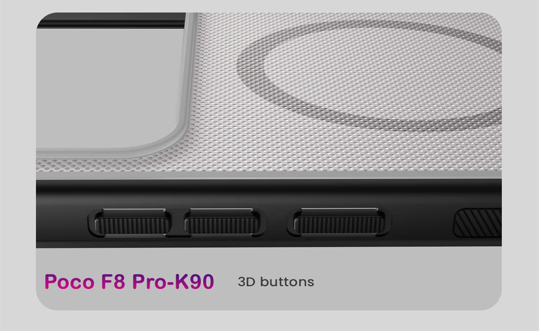 قاب ضدضربه دودی مگنتی Poco F8 Pro مارک نیلکین مدل Super Frosted Shield Pro Clear Magnetic — تصویر ۵