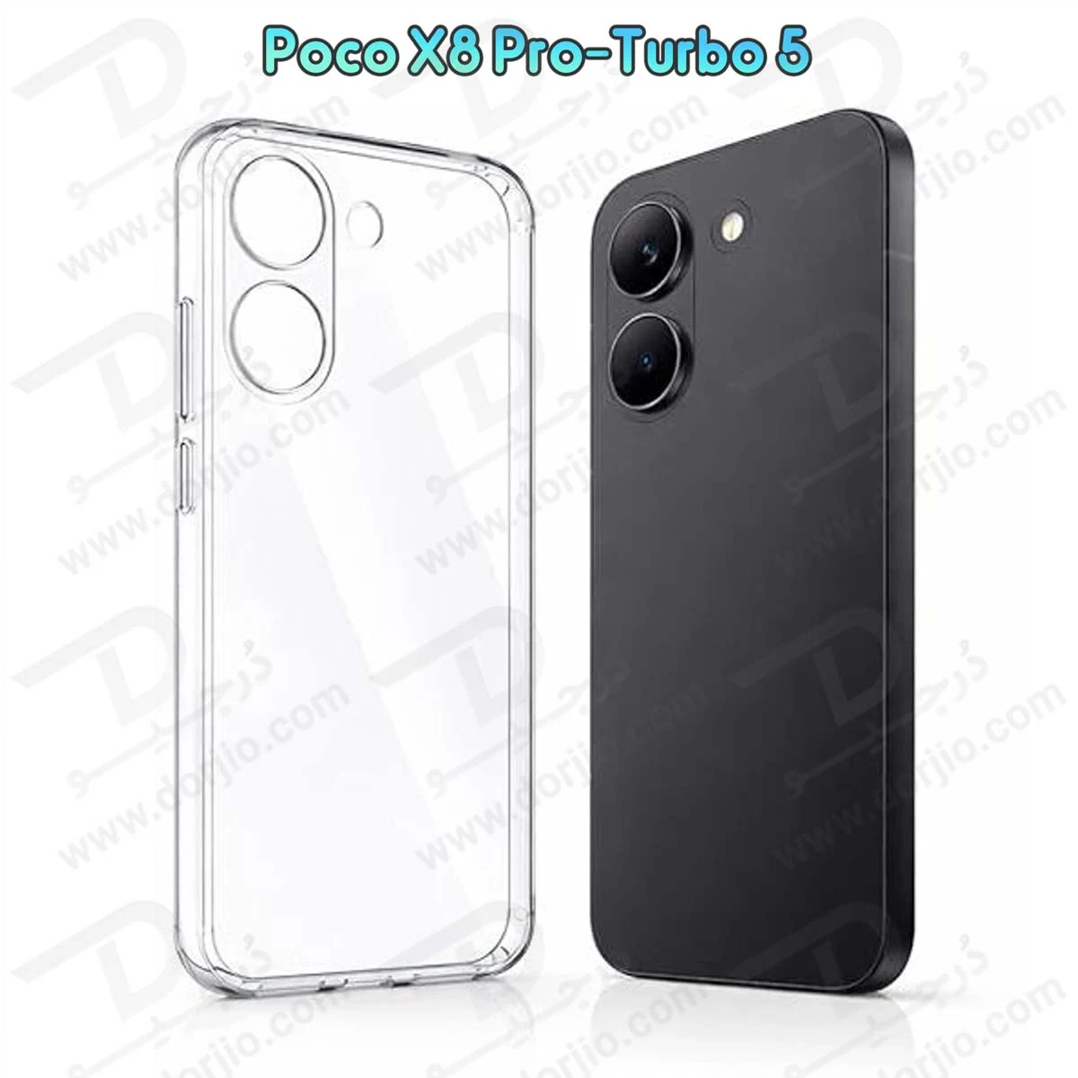 قاب شفاف تمام کریستالی Poco X8 Pro-Turbo 5 مارک LEXOM — تصویر ۴