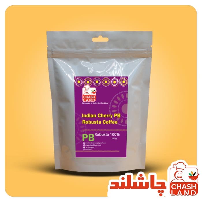 دانه قهوه 250گرم ربوستا چری PB مدیوم دارک — تصویر ۲
