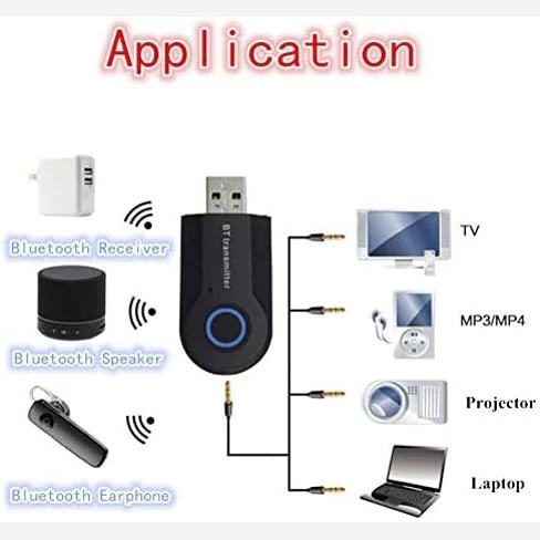 فرستنده بلوتوث بی سیم USBبرای هدفون تلویزیون کامپیوتر — تصویر ۳