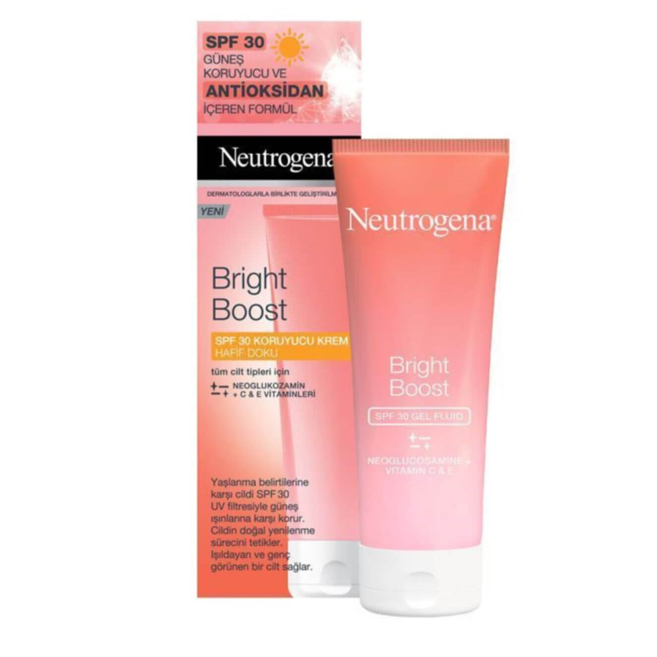Neutrogena Bright Boostspf30ضدآفتاب برایت بوست نوتروژینا 50میل حاوی