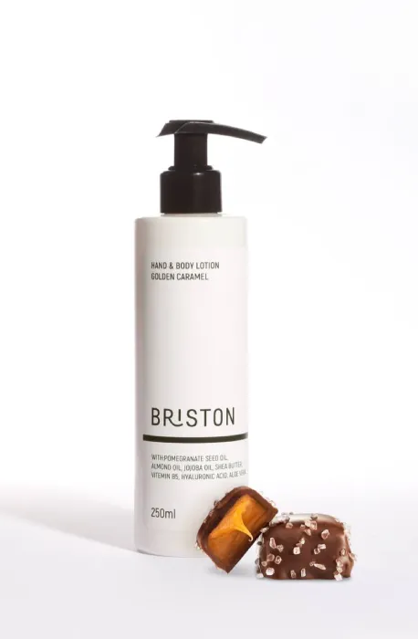 لوسیون دست و بدن گلدن کارامل مطبوع بریستون250میلBRISTON HAND &amp; BODY LOTION