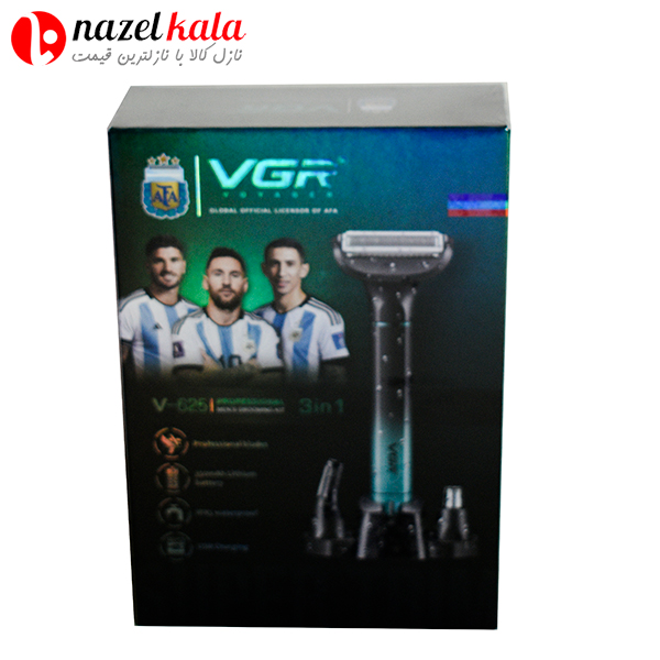 بادی کروم و ماشین اصلاح سه کاره وی جی آر مدل V-625 — تصویر ۴