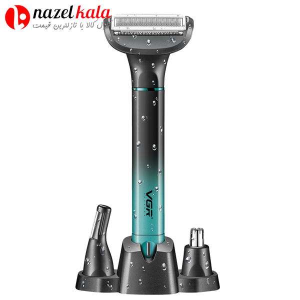 بادی کروم و ماشین اصلاح سه کاره وی جی آر مدل V-625 — تصویر ۵