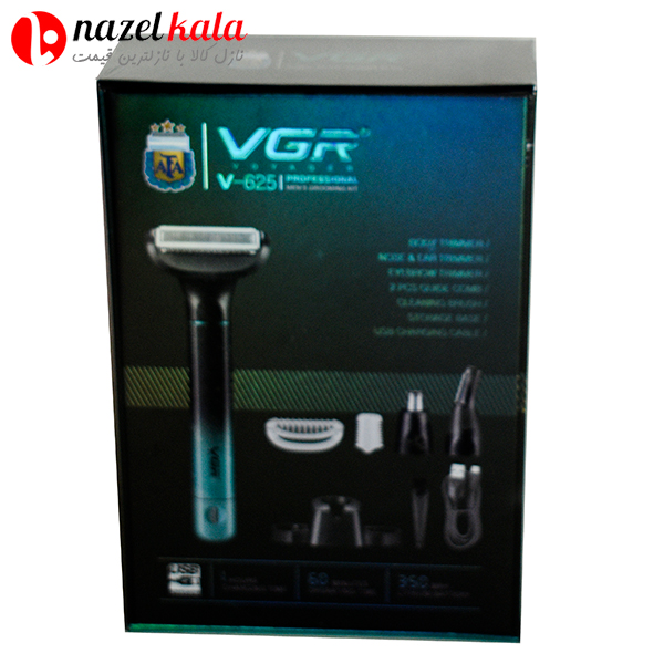 بادی کروم و ماشین اصلاح سه کاره وی جی آر مدل V-625 — تصویر ۳