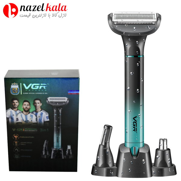 بادی کروم و ماشین اصلاح سه کاره وی جی آر مدل V-625