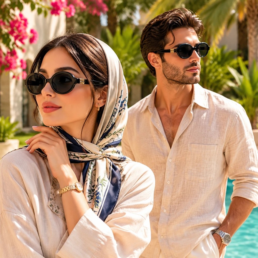 عینک آفتابی فریم گرد مدل miu miu — تصویر ۲