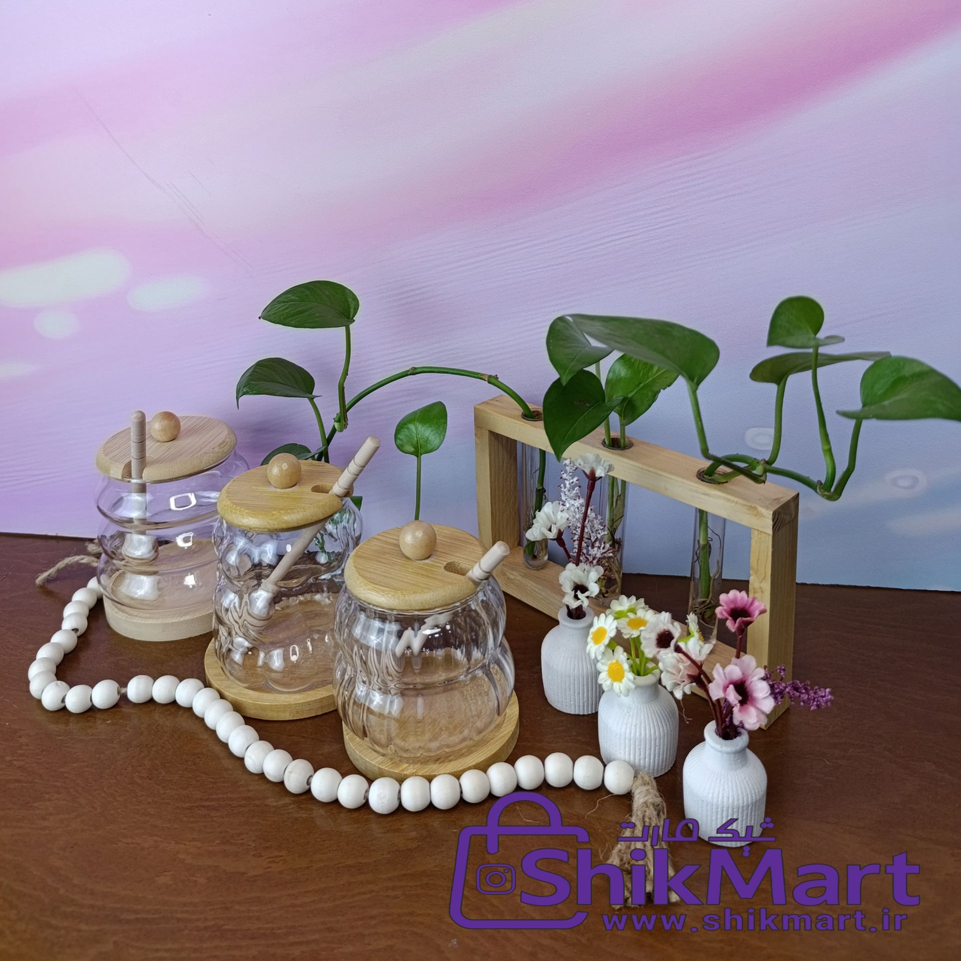 عسل خوری پیرکس درب و کفی بامبو