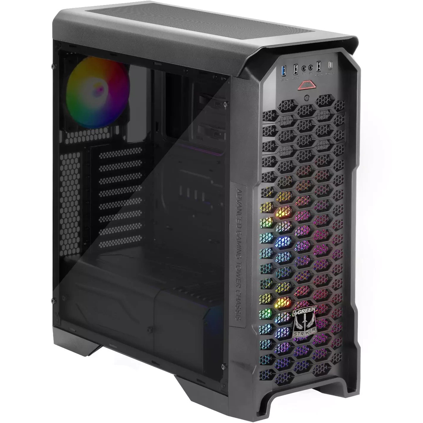 کیس گیمینگ گرین مدل STRIKER F-RGB — تصویر ۲