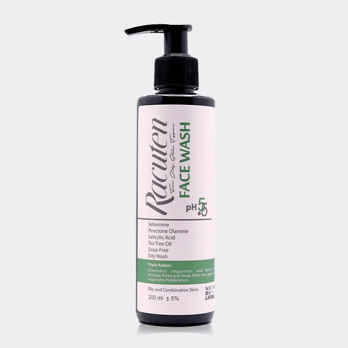 ژل شستشو پوست چرب و مختلط راکوتن Racuten FACE WASH Oily &amp; Combination Skin 200 ml — تصویر ۲
