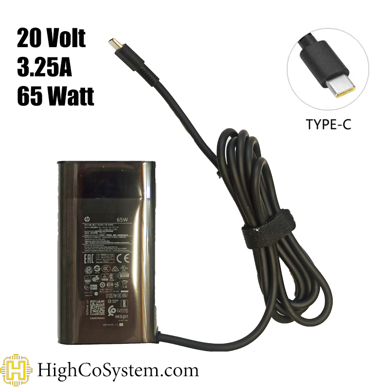 شارژر اورجینال لپ تاپ HP 65W TYPE-C OVAL