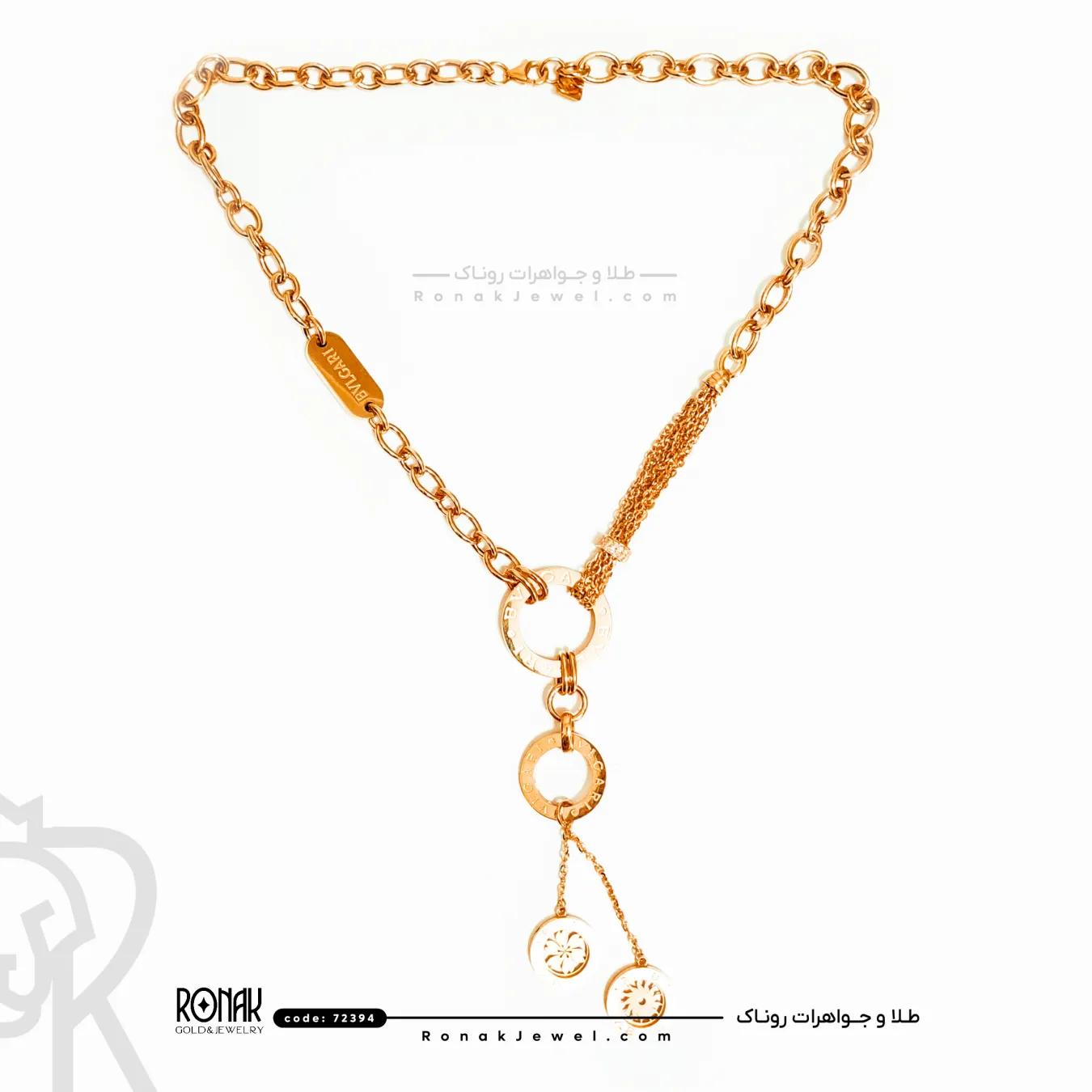 گردنبندmn طرح بولگاری کد 72394 — تصویر ۳