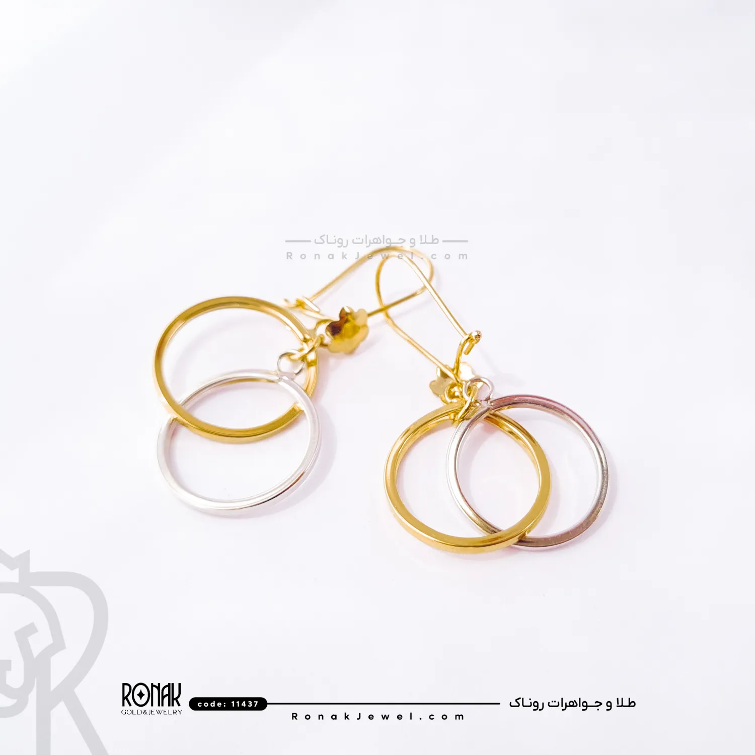 گوشواره دوبل کد 14371 فروش ویژه