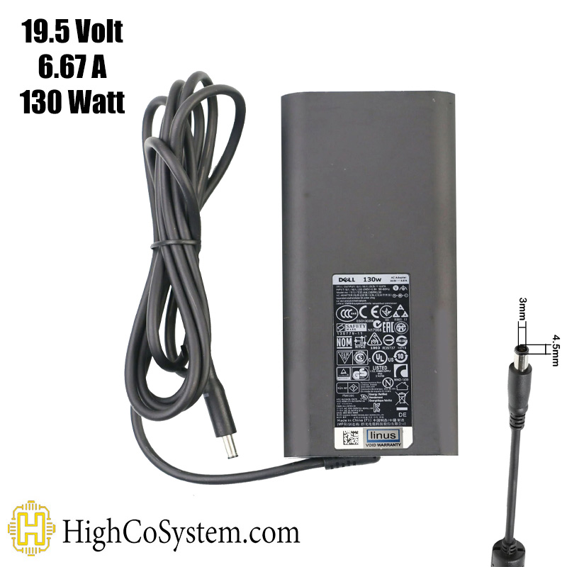 شارژر اورجینال لپ تاپDELL 19,5V 6,67A (130W)