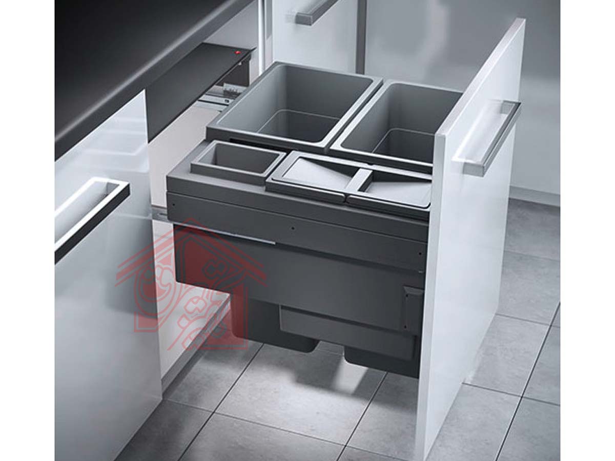 سطل زباله داخل کابینتی ریلی هایلو Q260 — تصویر ۳