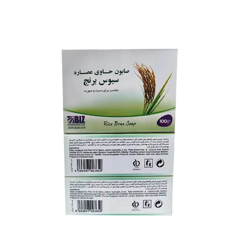 صابون سبوس برنج بیز – پک 3 عددی — تصویر ۳
