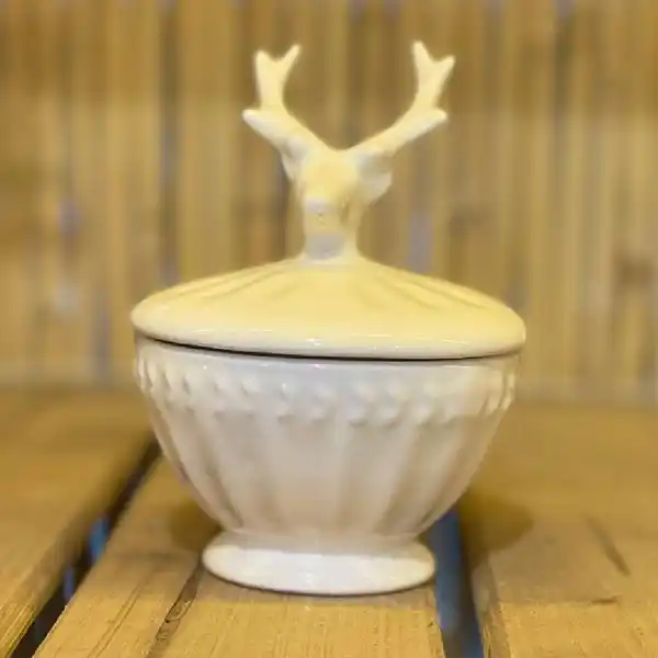 قندان سفید سرامیکی مدل گوزن