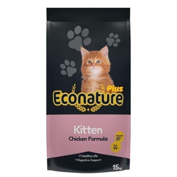 غذای بچه گربه ترکیه ای اکونیچر پلاس (Econature Plus) با طعم مرغ بسته ۱ کیلویی (فله)