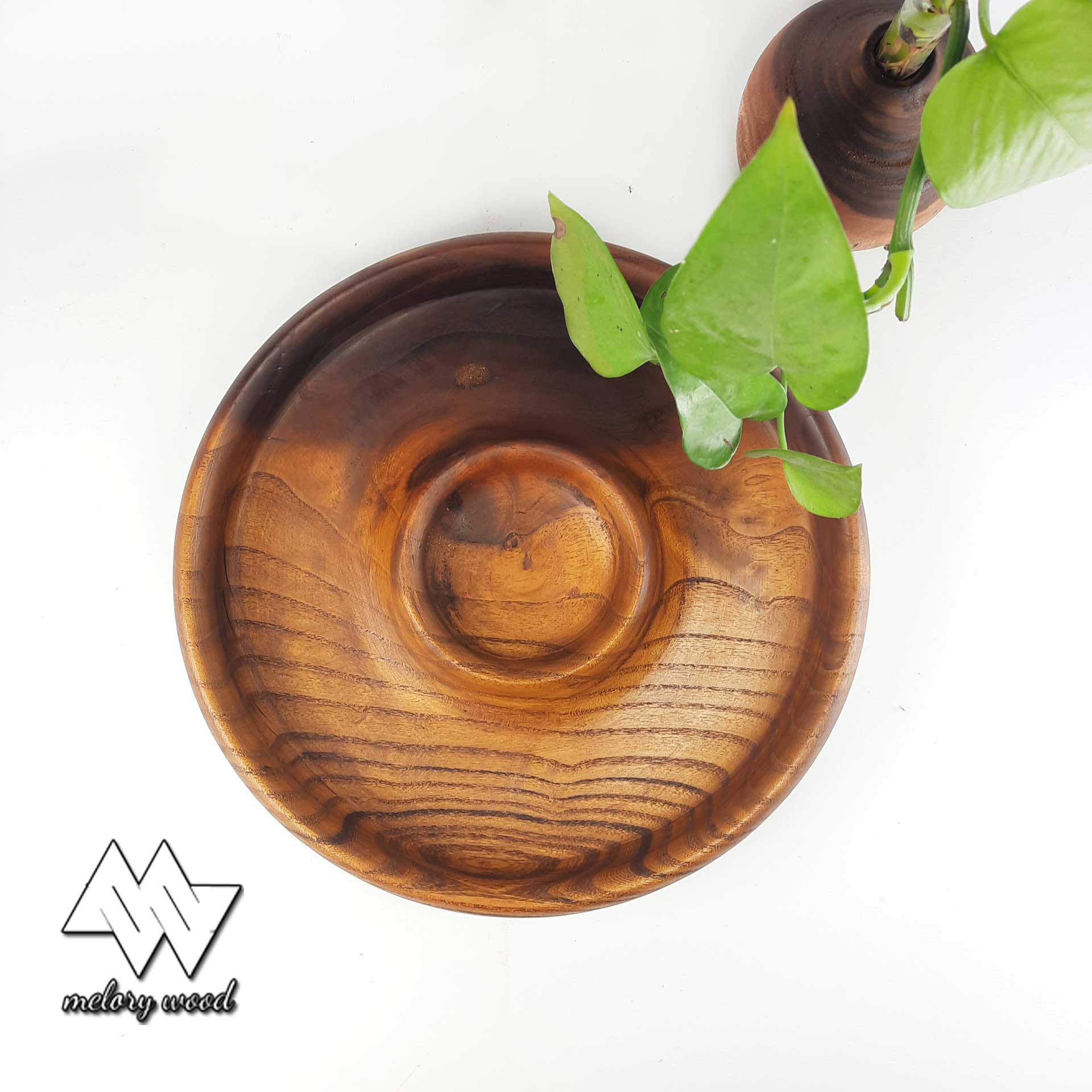 مزه خوری چوبی با جای سس کد d137 — تصویر ۲