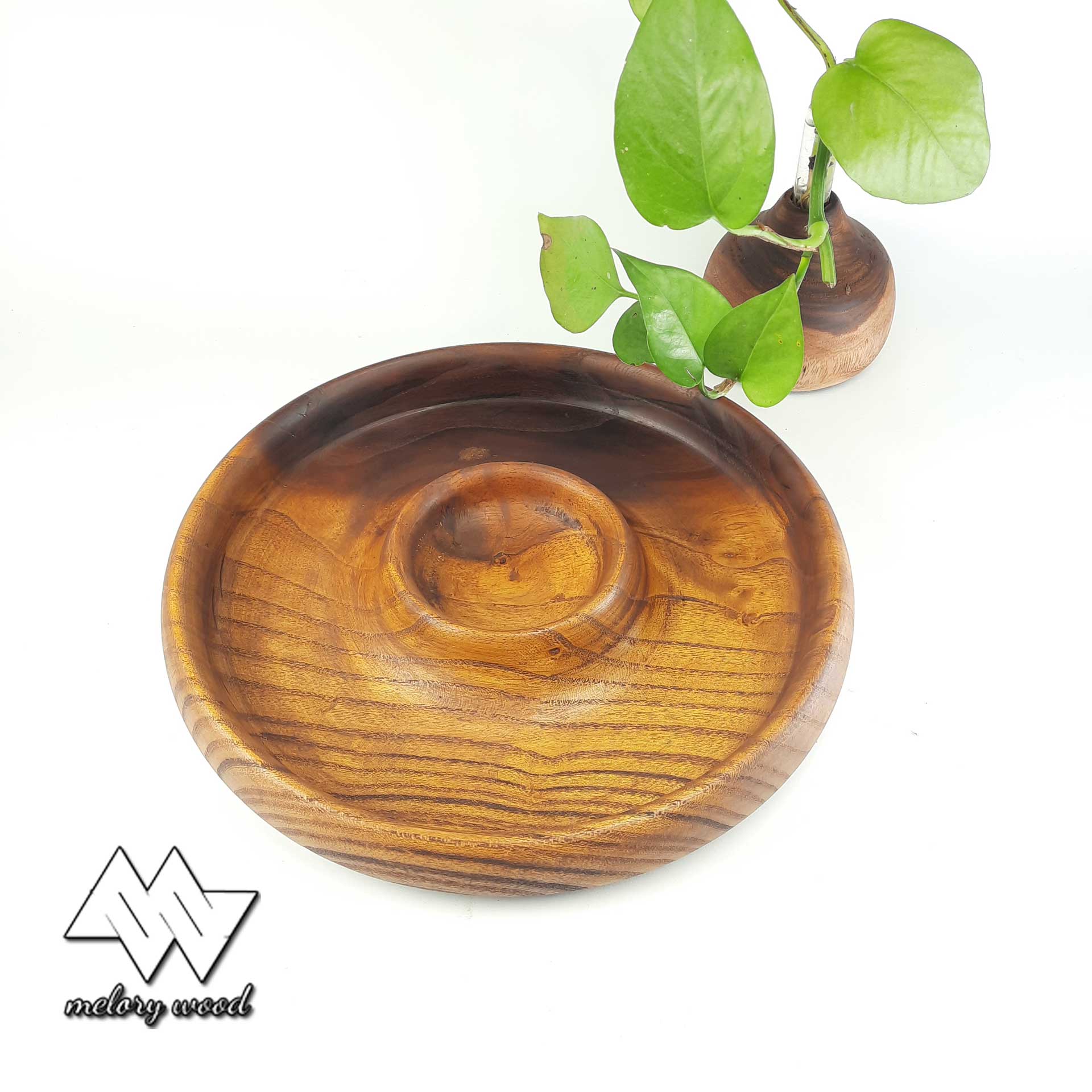 مزه خوری چوبی با جای سس کد d137 — تصویر ۳
