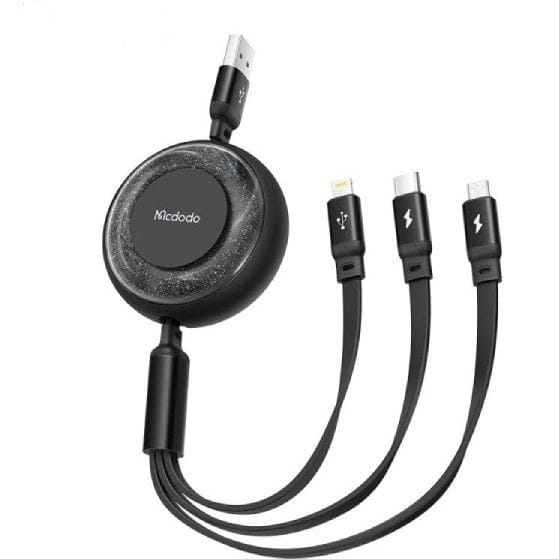کابل آکواریومی 3 کاره جمع شو میکرو Usb+لایتنینگ+تایپ سی مک دودو مدل MCDODO CA-3570