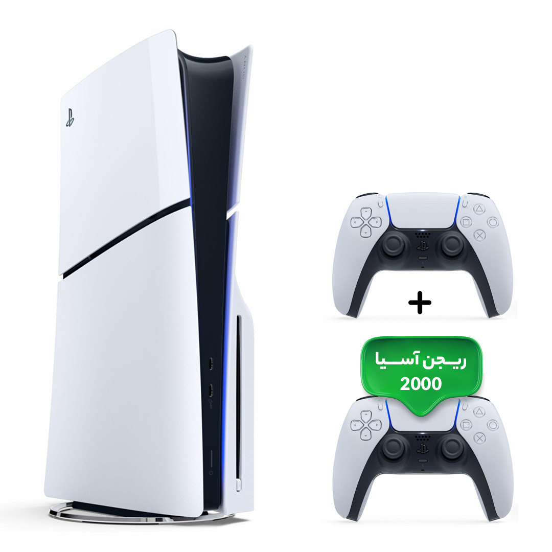 کنسول بازی سونی PlayStation 5 Slim ظرفیت یک ترابایت ریجن ۲۰۰۰ آسیا | به همراه دسته اضافه