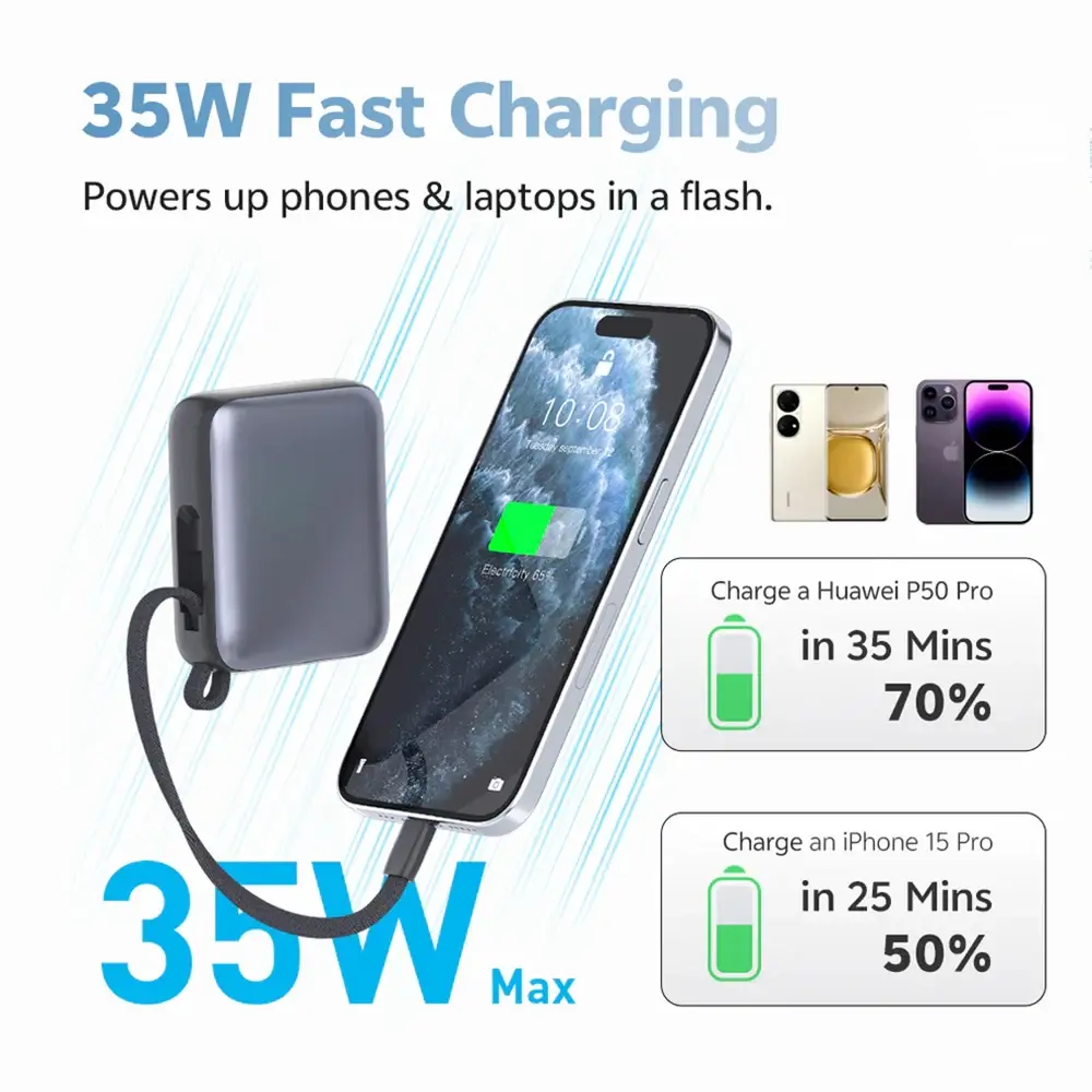 پاوربانک کیو سی وای مدل QCY PB10C 10000mAh 35W — تصویر ۷