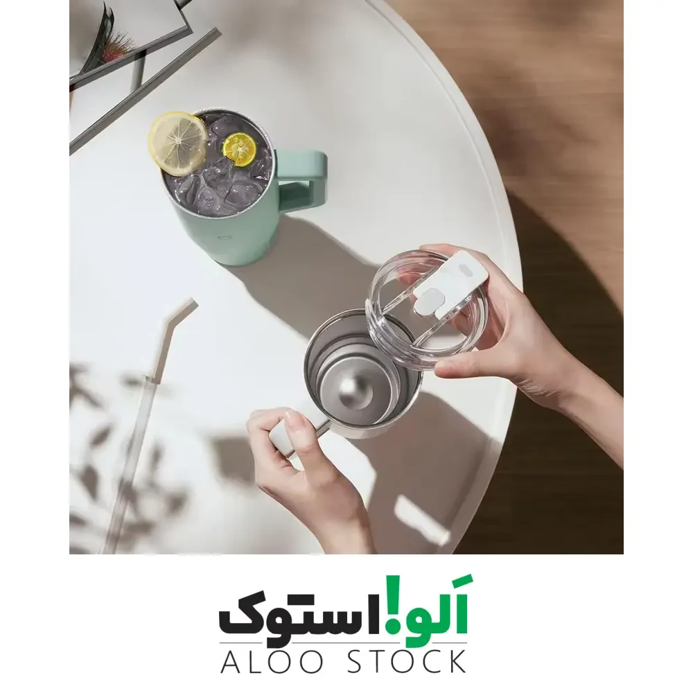 فلاسک ضد زنگ 1 لیتری شیائومی مدل Xiaomi Mijia Straw Cup 1L Stainless Steel — تصویر ۸