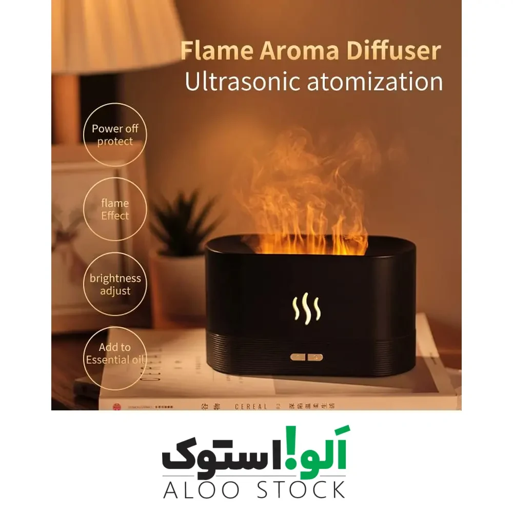 دستگاه بخور سرد و رطوبت ساز زینتی مدل Colorful Flame Air Aroma Diffuser Humidifier DQ701A — تصویر ۵