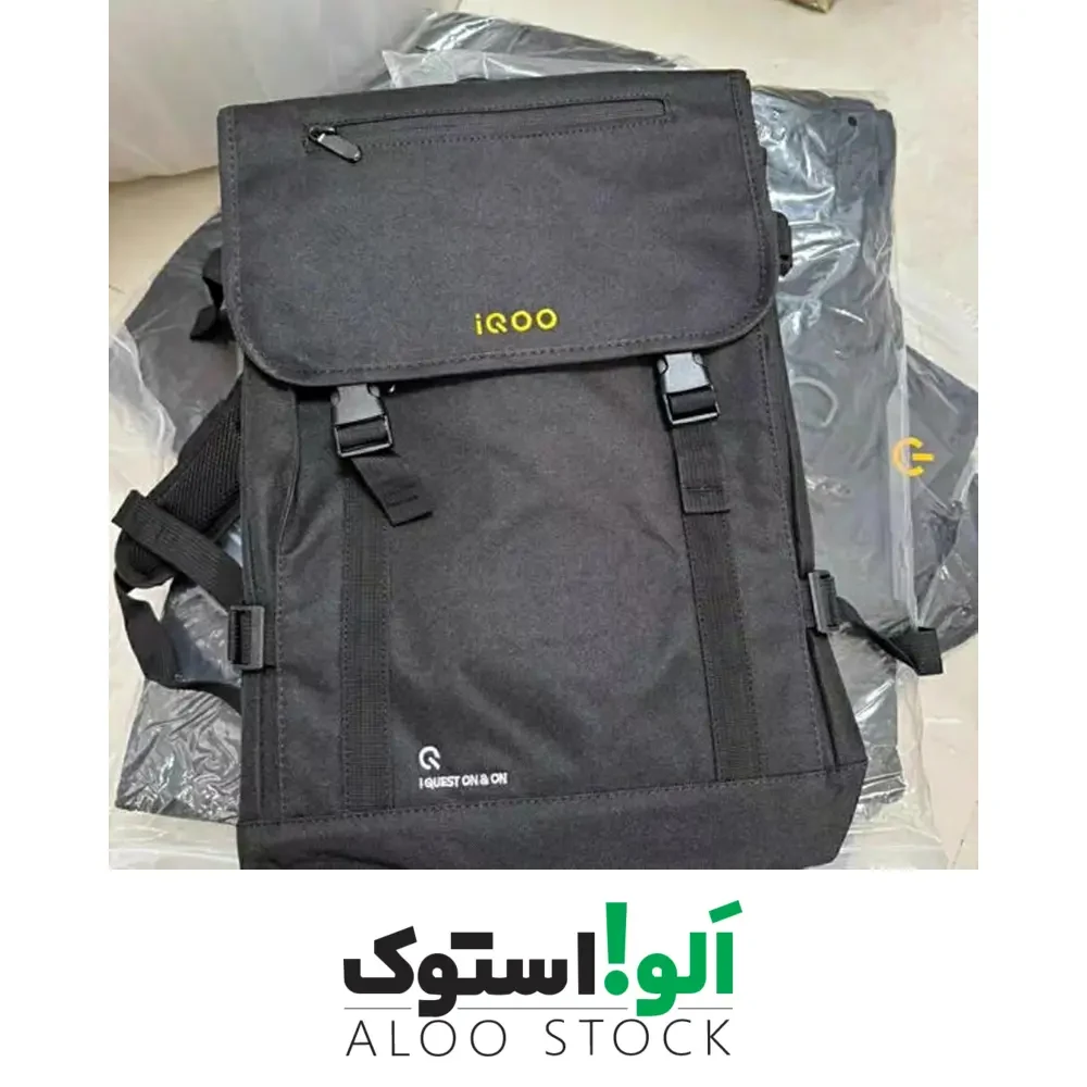 کیف لپ تاپ مدل IQOO Backpack iquest on &amp; on black — تصویر ۳