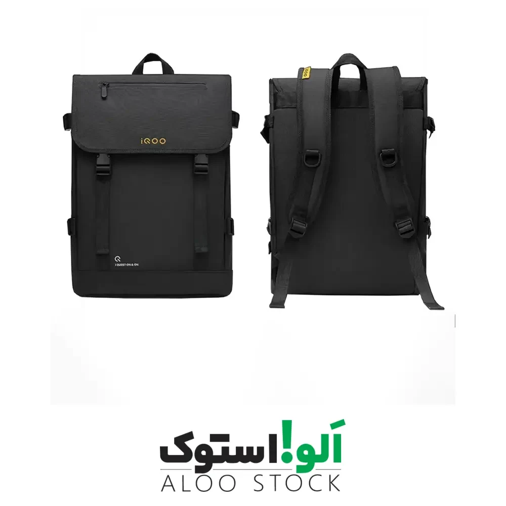کیف لپ تاپ مدل IQOO Backpack iquest on &amp; on black — تصویر ۲