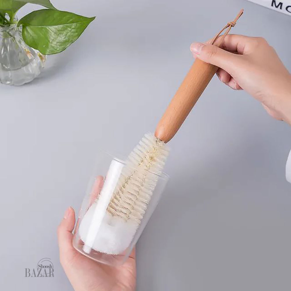 فرچه بطری شوی دسته چوبی