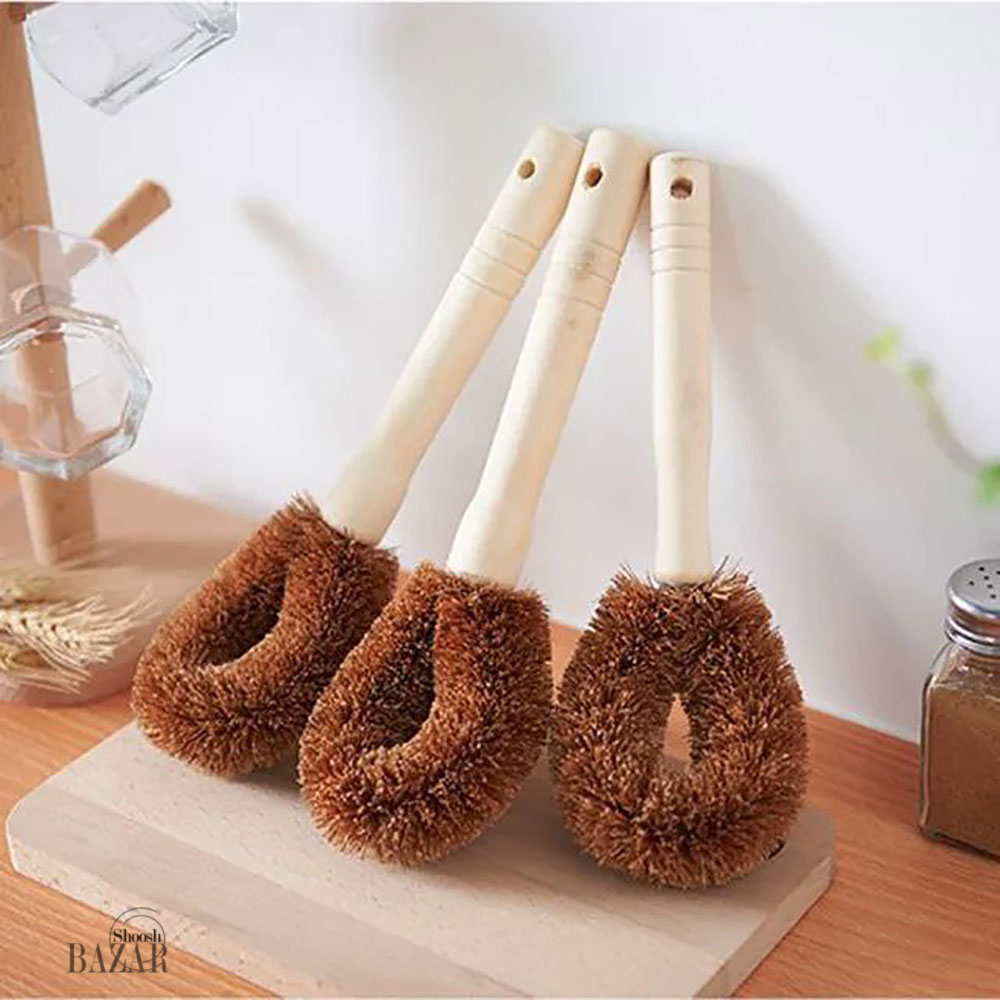 فرچه سرگرد قهوه ای دسته چوبی کد 030 طرح زارا هوم