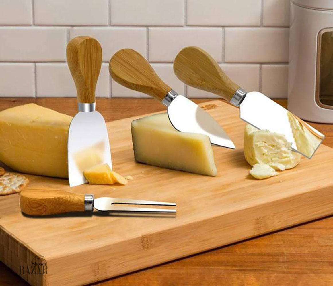 ست کارد صبحانه خوری 4 عددی دسته چوبی