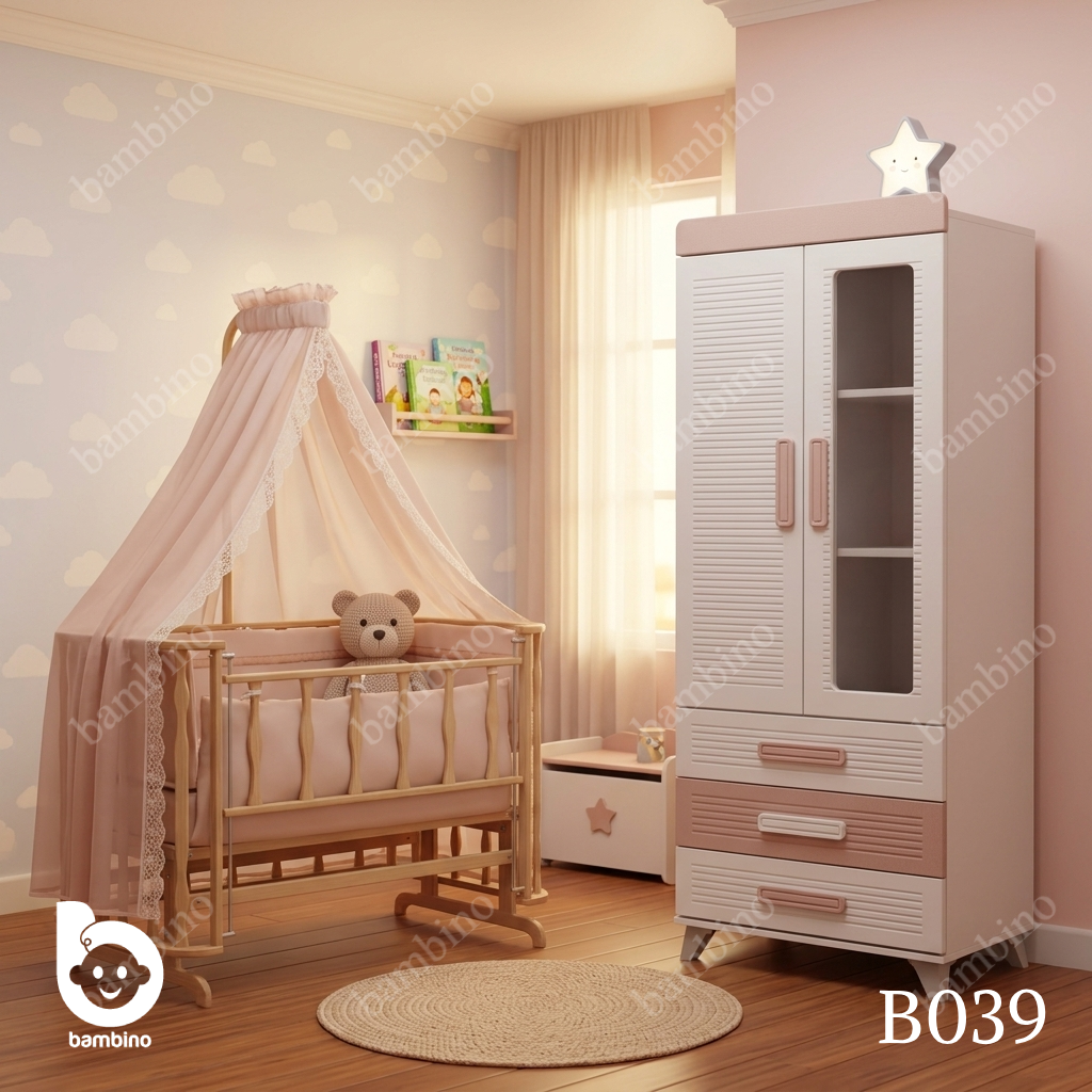 سرویس کمد و گهواره نوزادی بامبینو مدل B039