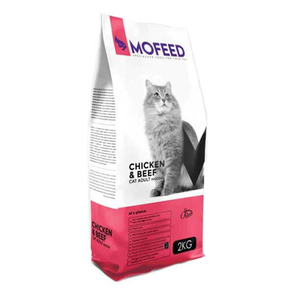 غذای گربه بالغ ایندور با طعم گوساله و مرغ مفید – MoFeed