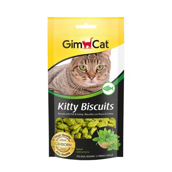 تشویقی بیسکویتی گربه با ماهی و کت نیپ جیم کت Kitty Biscuits