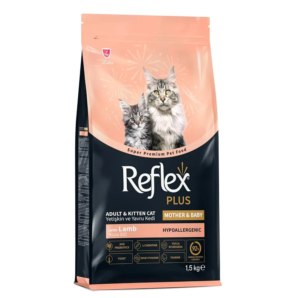 غذای مادر و بچه گربه با بره و برنج رفلکس پلاس – Reflex Plus Mother Baby