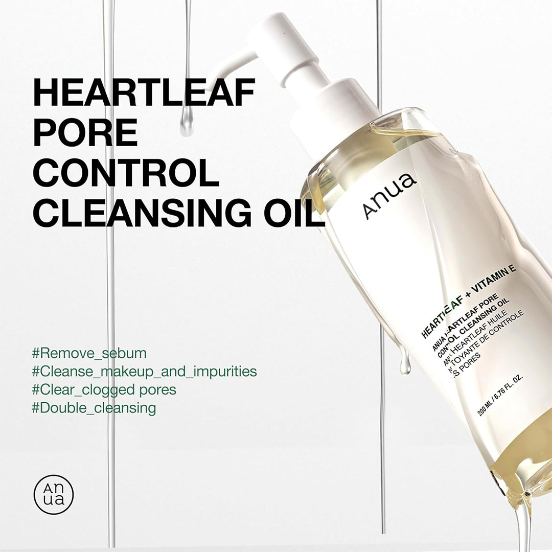 روغن پاک کننده و کنترل منافذ آنوا حاوی عصاره هوتونیا کوردتا Anua Heartleaf Pore Control Cleansing Oil 200ml — تصویر ۵
