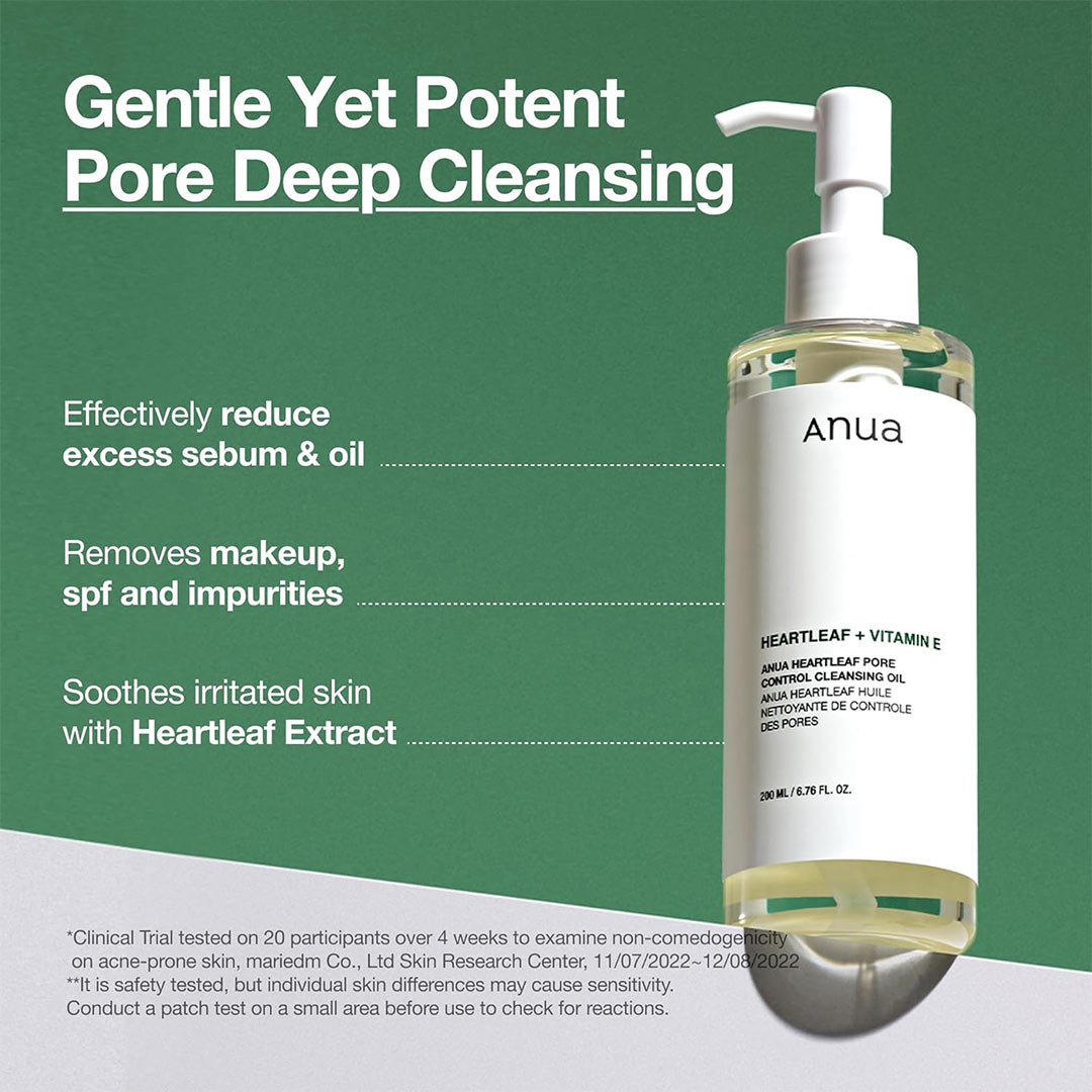 روغن پاک کننده و کنترل منافذ آنوا حاوی عصاره هوتونیا کوردتا Anua Heartleaf Pore Control Cleansing Oil 200ml — تصویر ۶